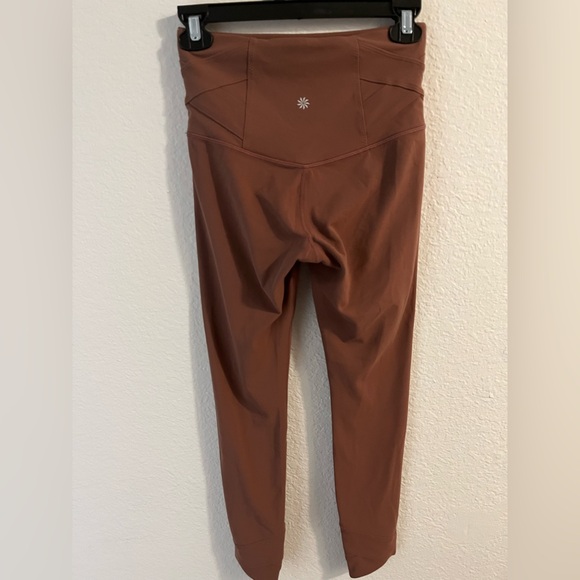 Athleta Elation Pirouette 7/8 Leggings XS Brown Criss Cross Hem High Rise Yoga - Picture 9 of 16
